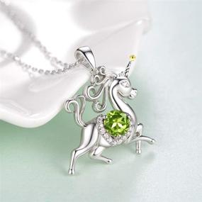 img 3 attached to 🦄 Dorella Christmas Jewelry Gifts | Unicorn Necklace with January Birthstones, Garnet, Blue Sapphire, Peridot, and Citrine | Animal Necklace in Sterling Silver for Daughter's Birthday