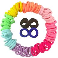 🎀 100 pcs cute hair ties for toddlers - 10 vibrant colors, 1.25 inch mini size, seamless, no-pull hair bands - ponytail holder for small hair yym logo