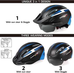 img 1 attached to 🚲 ELLOLLA Urban Commuter Bike Helmet for Men and Women - Adjustable Cycling Helmet with Detachable Visor and Magnetic Goggles