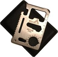 🔪 ninja outdoorsman 11-in-1 stainless steel credit card-sized survival multi-tool - ideal stocking stuffers, affordable christmas gifts under $10 (single, silver) логотип