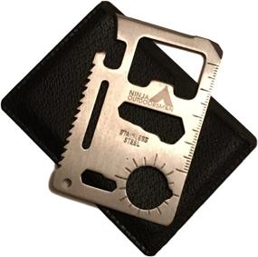 img 4 attached to 🔪 Ninja Outdoorsman 11-in-1 Stainless Steel Credit Card-Sized Survival Multi-Tool - Ideal Stocking Stuffers, Affordable Christmas Gifts Under $10 (Single, Silver)