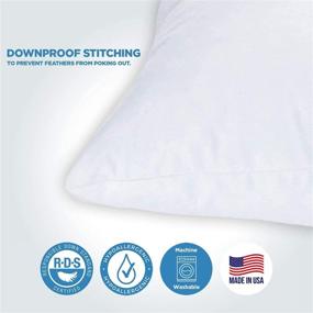 img 2 attached to 🔝 Premium 16x24 Down-filled Decorative Throw Pillow Insert, 100% Cotton Cover, Made in USA