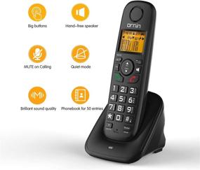 img 3 attached to Беспроводной домашний телефон Ornin D1001 - DECT 6.0 (черный) - Одна упаковка: надежное и удобное коммуникационное решение