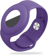 👧 tenntoosi purple silicone airtag bracelet for kids: airtag wristband watch band, holder & case for children logo