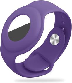 img 4 attached to 👧 TENNTOOSI Purple Silicone Airtag Bracelet for Kids: Airtag Wristband Watch Band, Holder & Case for Children