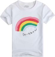 sooxiwood t shirt sleeve rainbow summer girls' clothing logo