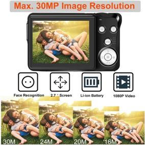 img 3 attached to 📷 30MP Compact Digital Camera with 2.7" Pocket Display - Rechargeable & User-Friendly: Perfect for Kids, Students, School, and Children's Photography - Features 8X Digital Zoom, Includes 32GB SD Card and 1 Battery