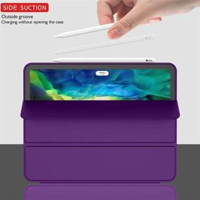 img 2 attached to 🍇 ZryXal iPad Pro 12.9 Case 2020 w/ Pencil Holder (4th Gen), Premium Protective Cover w/ Soft TPU Back & Auto Sleep/Wake for 2020/2018 iPad Pro 12.9 - Grape Purple