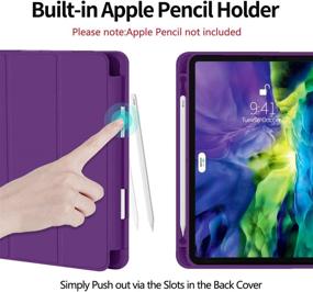 img 3 attached to 🍇 ZryXal iPad Pro 12.9 Case 2020 w/ Pencil Holder (4th Gen), Premium Protective Cover w/ Soft TPU Back & Auto Sleep/Wake for 2020/2018 iPad Pro 12.9 - Grape Purple