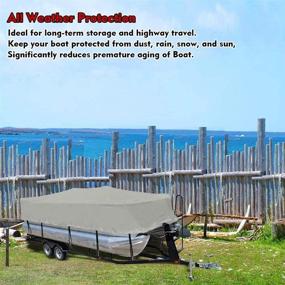 img 1 attached to 🛥️ LEADALLWAY 210D Pontoon Boat Cover - Sliver, Waterproof with PU Coating (21-24ft)