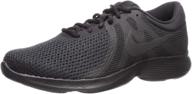 nike men's revolution 4 running shoe: 👟 sleek and comfortable in black, size 7 us logo