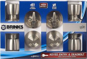 img 2 attached to Обеспечьте безопасность своего дома с Brinks 2798-119 набором замков Bell Style, состоящим из защищённого ключом входного круглого ручки и одноцилиндрового задвижки, ключей одного типа, с никелированным сатиновым покрытием, 2 штуки.