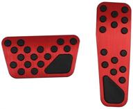 🚗 комплект педалей hecotrax красного цвета из алюминиевого сплава для автомобилей dodge challenger, charger и chrysler 300c (2009-2017) - накладки на педали без сверления тормоза и акселератора. логотип