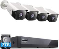 🎥 [аудио] система видеонаблюдения onwote 8-канальная poe для домашней безопасности с камерами разрешением 5 мп и 2 тб hdd, 4 x 5 мп ip-камеры разрешением 2592x1944p, h.265 nvr, 100 футовым ик-подсветкой, широким углом обзора, одновременным воспроизведением 8 каналов. логотип