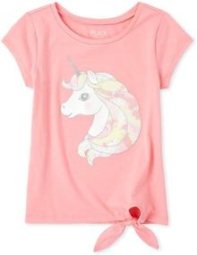 img 1 attached to 👚 Прекрасные косые графические футболки для девочек от The Children's Place: модная и стильная одежда для девочек