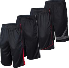 img 4 attached to 🏀 Men's Athletic Shorts - 4 Pack Quick Dry Basketball Shorts for Activewear - Perfect for Workout, Gym, and Running