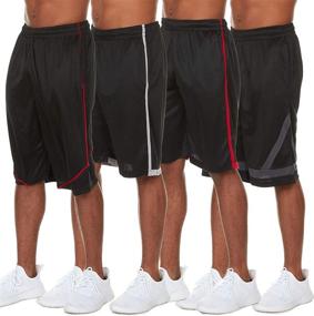 img 1 attached to 🏀 Men's Athletic Shorts - 4 Pack Quick Dry Basketball Shorts for Activewear - Perfect for Workout, Gym, and Running