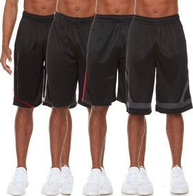 img 2 attached to 🏀 Men's Athletic Shorts - 4 Pack Quick Dry Basketball Shorts for Activewear - Perfect for Workout, Gym, and Running