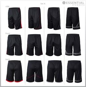 img 3 attached to 🏀 Men's Athletic Shorts - 4 Pack Quick Dry Basketball Shorts for Activewear - Perfect for Workout, Gym, and Running