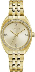 img 4 attached to Caravelle Quartz Ladies Stainless Gold Tone Women's Watches