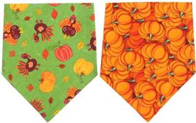 img 3 attached to 🐾 Thanksgiving Reversible Triangle Dog Bandana 2-Pack: Stylish Scarf Accessories for Dogs, Cats, and Pets