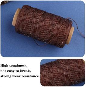 img 1 attached to 🧵 Jupean Waxed Thread: 164Yds Dark Coffee Leather Sewing Thread - Ideal for Hand Sewing Leather, Bookbinding, and DIY Leather Crafts