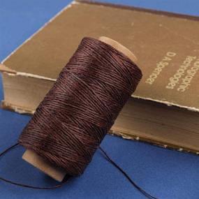 img 2 attached to 🧵 Jupean Waxed Thread: 164Yds Dark Coffee Leather Sewing Thread - Ideal for Hand Sewing Leather, Bookbinding, and DIY Leather Crafts