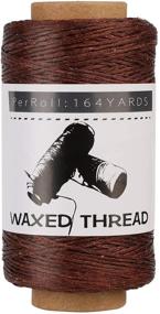 img 4 attached to 🧵 Jupean Waxed Thread: 164Yds Dark Coffee Leather Sewing Thread - Ideal for Hand Sewing Leather, Bookbinding, and DIY Leather Crafts