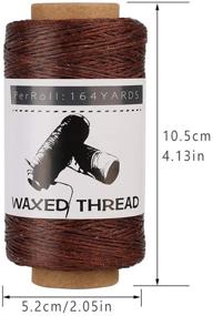 img 3 attached to 🧵 Jupean Waxed Thread: 164Yds Dark Coffee Leather Sewing Thread - Ideal for Hand Sewing Leather, Bookbinding, and DIY Leather Crafts