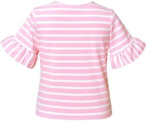 img 3 attached to Sleeve Summer Cotton T Shirts Rainbow Girls' Clothing for Tops, Tees & Blouses