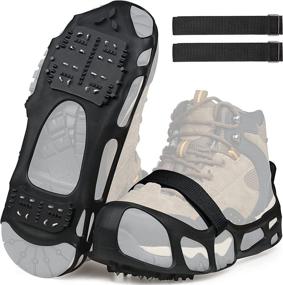 img 4 attached to ❄️ Ice Cleats for Shoes and Boots: Premium Snow Traction Cleats Crampons - Anti Slip 24 Spikes - for Women, Men, and Kids - Walk Safely on Snow and Ice!