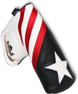 ⭐️ premium usa star blade putter cover - craftsman golf black white red stripes for scotty cameron odyssey ping callaway & more logo