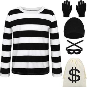 img 4 attached to 👺 URATOT Canvas Striped Robber Costume