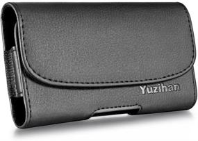 img 4 attached to 📱 Yuzihan Premium Leather Belt Holster Pouch for iPhone 13 Mini, 12 Mini, iPhone SE 2020 (4.7 Inch), iPhone 7, 6S, 6, 8 - Compatible with Thick Defender Cases, Protective Cases, Hybrid Armor Cases, and Battery Cases