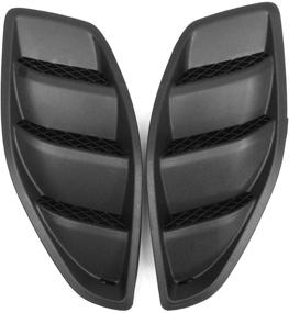 img 2 attached to 🚀 Flash2ning Engine Inlet Vent Hood Cover for Jeep JK Wrangler 2007-2019, Louvers Exterior Accessories, ABS Plastic, 1 Set of 2, Black