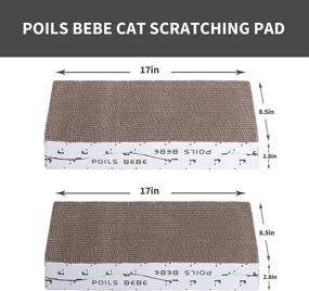 img 3 attached to 🐱 Poils bebe: Large Reversible Cat Scratching Pad with Catnip - Modern Wide Corrugated Sofa Bed for Cats