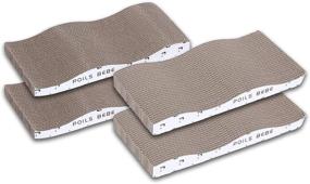 img 4 attached to 🐱 Poils bebe: Large Reversible Cat Scratching Pad with Catnip - Modern Wide Corrugated Sofa Bed for Cats