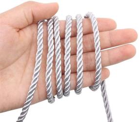 img 2 attached to 🎗️ Silver Twisted Cord Trim - 59 Feet Decorative Rope for Curtain Tiebacks, Upholstery, Honor Cords, and Home Decor