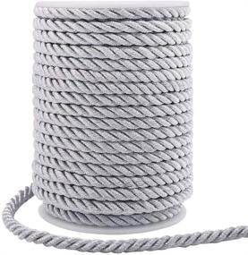 img 4 attached to 🎗️ Silver Twisted Cord Trim - 59 Feet Decorative Rope for Curtain Tiebacks, Upholstery, Honor Cords, and Home Decor