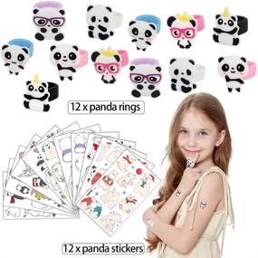 img 1 attached to Ultimate Bundle: 84-Pack Panda Party Supplies & Favors - Goodie Bags, Squishy Toys, 🐼 Necklaces, Keychains, Rings, Brooches, Stickers - Perfect for Panda Bear Themed Birthdays and Baby Showers!