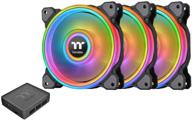 🌈 thermaltake riing quad 120mm корпусный вентилятор: rgb-цвет, программа alexa & razer chroma, 4 световых кольца логотип