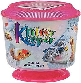 img 1 attached to 🐢 Medium Round Kritter Keeper with Lid and Pedestal by Lee's - Assorted Colors