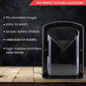 img 2 attached to 🥯 Slyce - Bagel Slicer, Bagel Guillotine Cutter with Safety Shield and Safe Grip, Bagel Holder for Cutting Large and Small Bagels, Premium Stainless Steel Blade (Black)