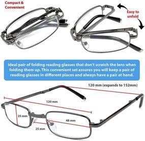 img 3 attached to 👓 Set of 2 Fashion Folding Reading Glasses with Leather Cases for Men and Women - Ideal Readers for Stylish Reading