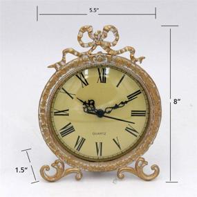 img 1 attached to ⏱️ Vintage Pewter Table Clock with Antique Golden Bow - Funly Mee (Plexiglass Shell)