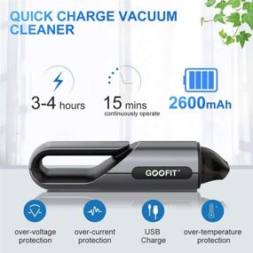 img 3 attached to 🚗 GOOFIT Car Portable Handheld Wireless Vacuum Cleaner - 4000Pa Super Suction, 80w High Power - Ideal for Car, Home, Pet Hair & Dust Cleaning