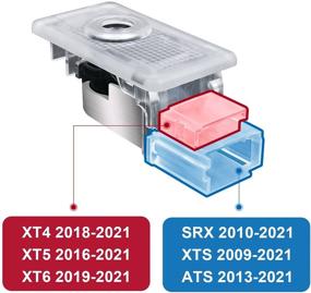 img 2 attached to 🚗 Enhanced Car LED Door Lights: Cadillac Dual Interface Replacement Projector Welcome Lights (4 Pack)