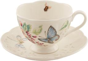 img 4 attached to 🦋 Lenox Butterfly Meadow Blue Saucer: Elegant and Delicate Tableware for a Charming Touch