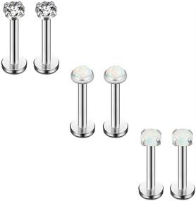 img 2 attached to 💎 Stylish Ruifan Women's Jewelry: Internally Threaded Stainless Earring