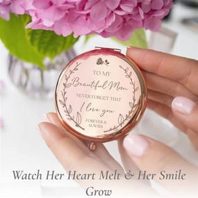 img 3 attached to Rose Gold Compact Mirror - Perfect Birthday Gift for Mom | Sentimental Gifts from Daughter/Son | Best Presents for Mom